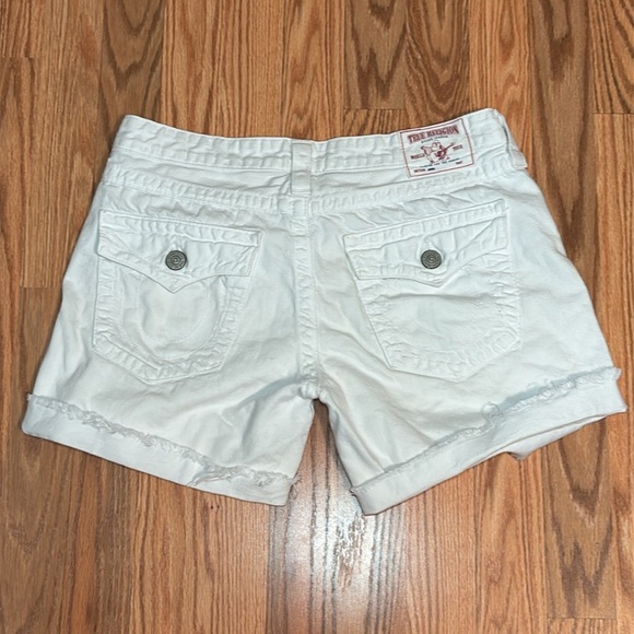True Religion Women's White Denim Shorts, cotton, 29 - Picture 3 of 11